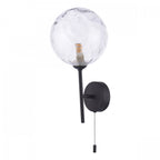 Cohen Contemporary Wall Light In Black Finish With Clear Glass Shade COH0722-12