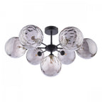 Cohen 7 Light Semi Flush Ceiling Light In Black With Smoked Glass COH3422-10