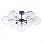 Cohen 7 Light Semi Flush Ceiling Light In Black With Clear Glass COH3422-12
