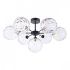 Cohen 7 Light Semi Flush Ceiling Light In Black With Clear Glass COH3422-12