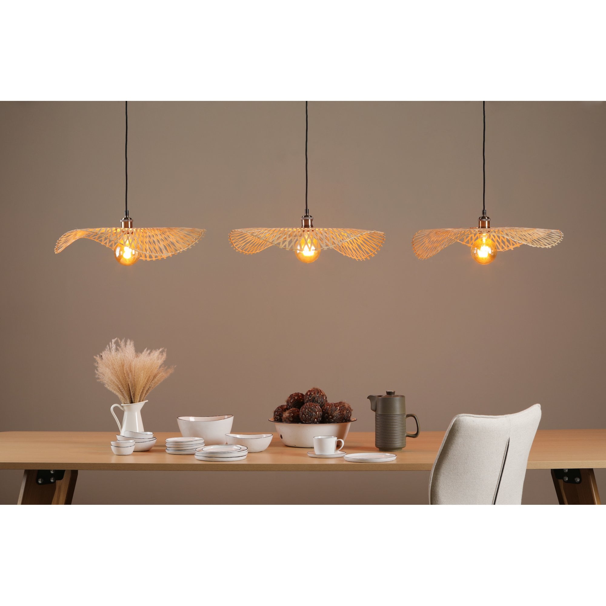Deja Easy Fit Natural Rattan Ceiling Shade DEJ6529