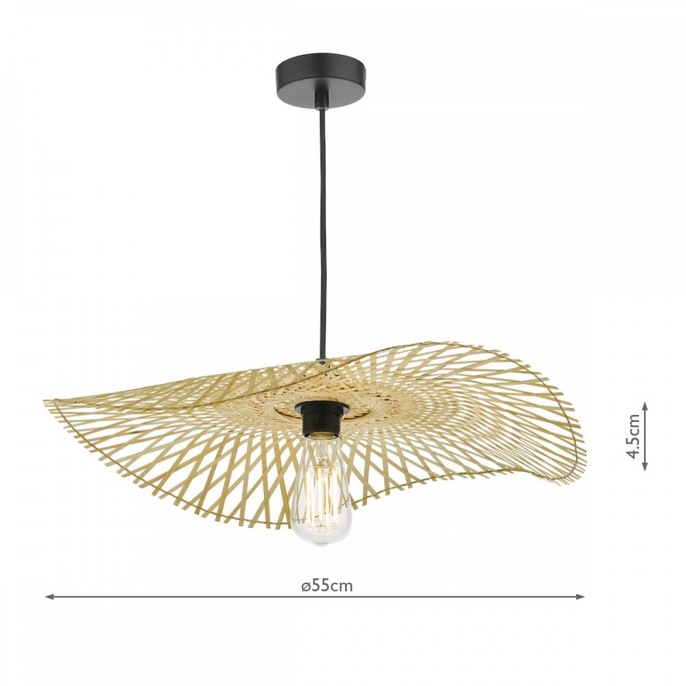 Deja Easy Fit Natural Rattan Ceiling Shade DEJ6529