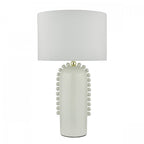 Dolce Modern Table Lamp In White Ceramic With Cotton Shade DOL4202