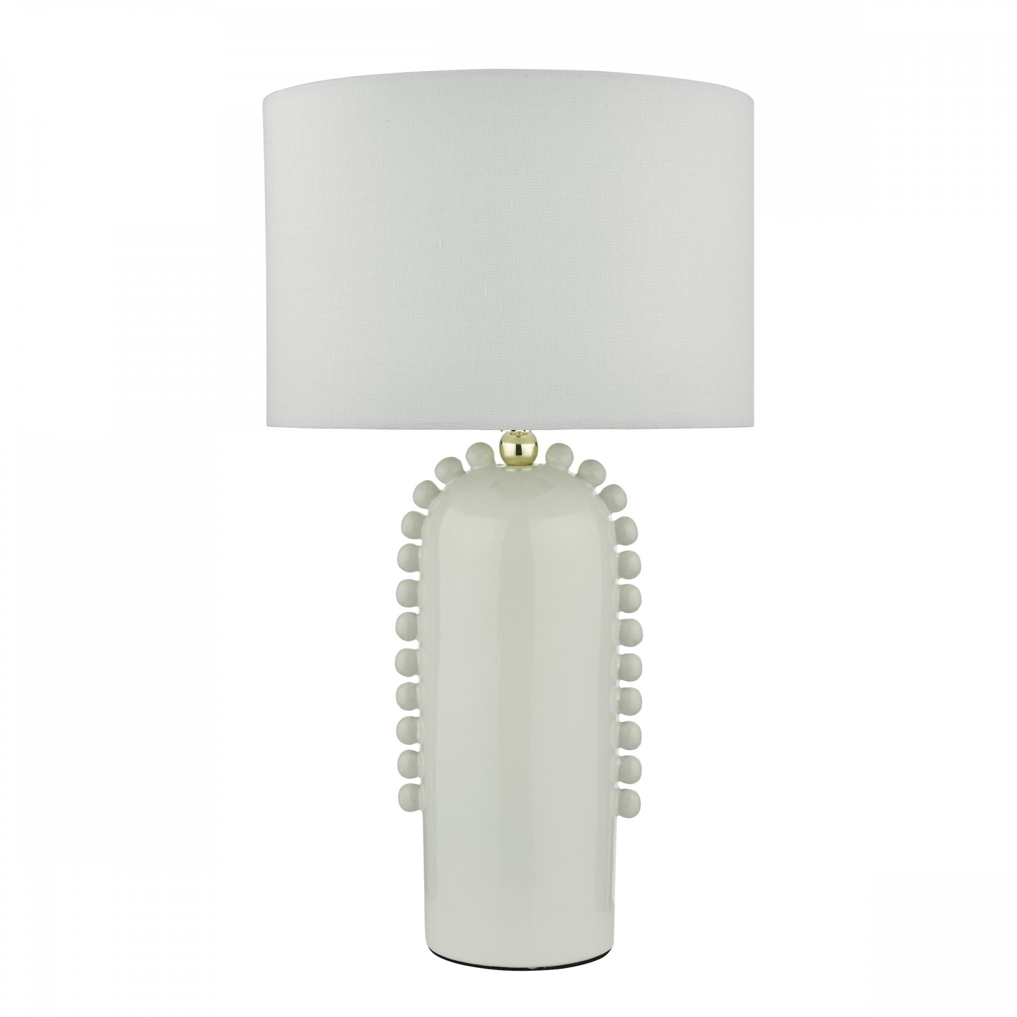 Dolce Modern Table Lamp In White Ceramic With Cotton Shade DOL4202