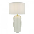 Dolce Modern Table Lamp In White Ceramic With Cotton Shade DOL4202