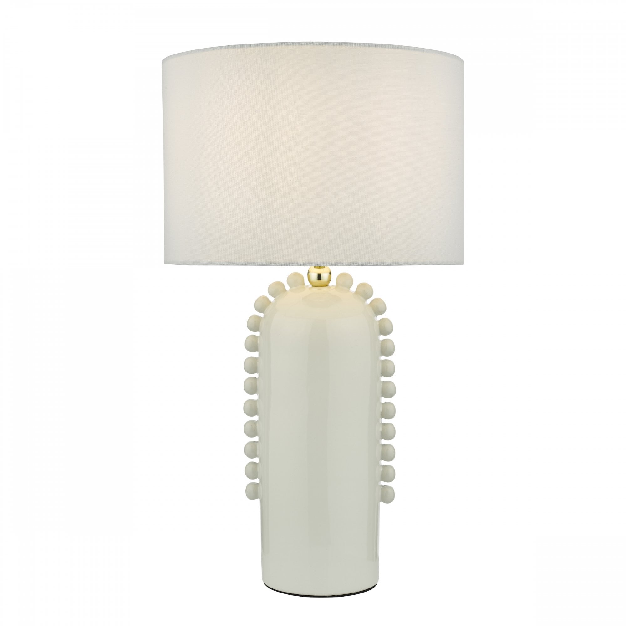 Dolce Modern Table Lamp In White Ceramic With Cotton Shade DOL4202