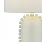 Dolce Modern Table Lamp In White Ceramic With Cotton Shade DOL4202