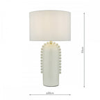 Dolce Modern Table Lamp In White Ceramic With Cotton Shade DOL4202