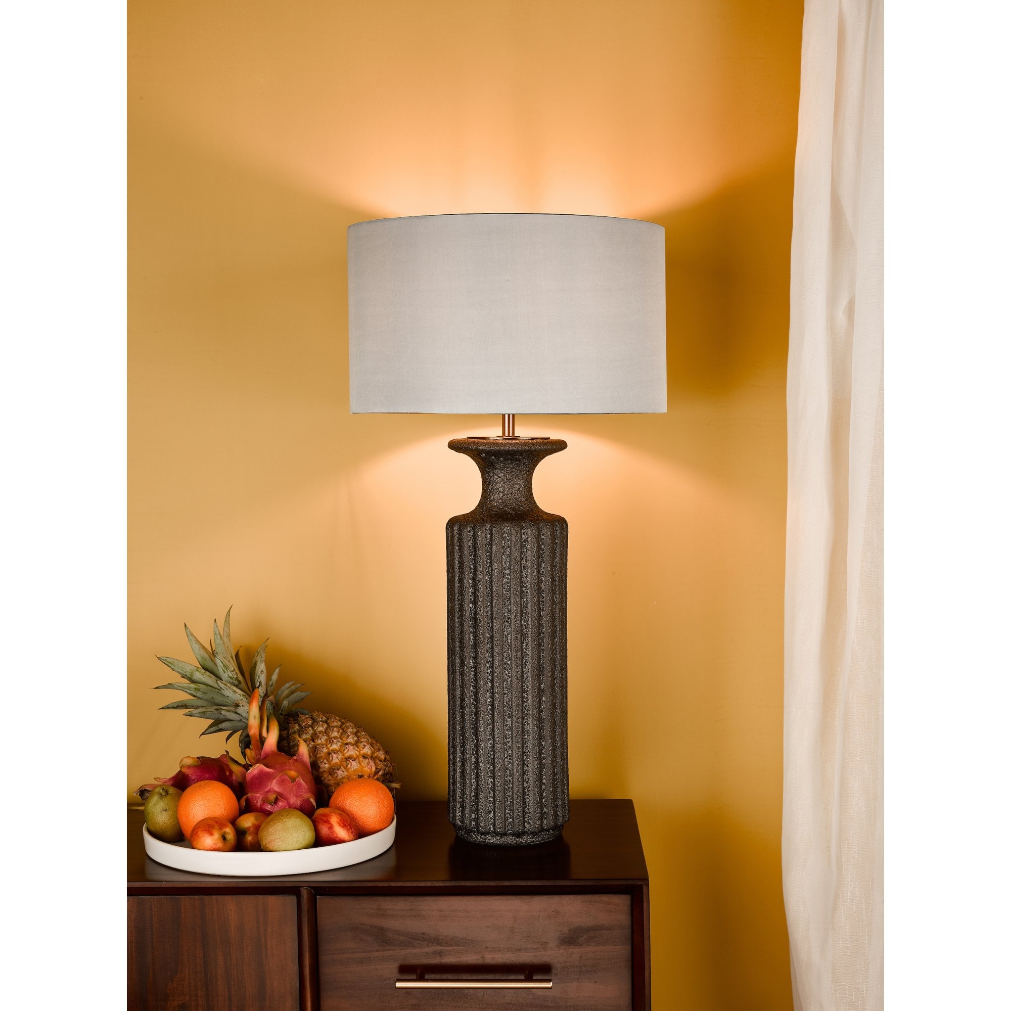 Dugan Modern Table Lamp Base Only In Black Volcanic Glaze DUG4222