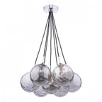 Elpis 7 Light Cluster Ceiling Pendant In Polished Chrome With Smoked Glass Shades ELP342-10