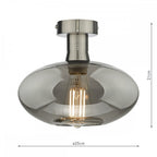 Emerson Semi Flush Ceiling Light In Antique Chrome With Smoked Glass EME4861-E04