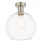 Emerson Semi Flush Ceiling Light In Antique Chrome With Round Clear Glass EME4861-E03