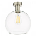 Emerson Semi Flush Ceiling Light In Antique Chrome With Round Clear Glass EME4861-E03