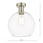 Emerson Semi Flush Ceiling Light In Antique Chrome With Round Clear Glass EME4861-E03