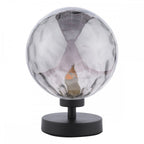 Esben Touch Table Lamp In Matt Black With Smoked Dimpled Glass ESB4122-10