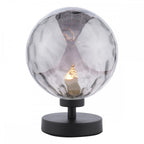 Esben Touch Table Lamp In Matt Black With Smoked Dimpled Glass ESB4122-10
