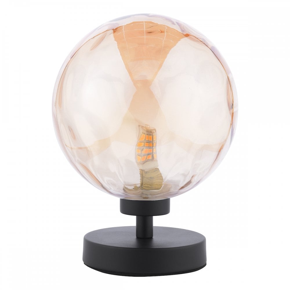 Esben Touch Table Lamp In Matt Black With Champagne Glass ESB4122-11