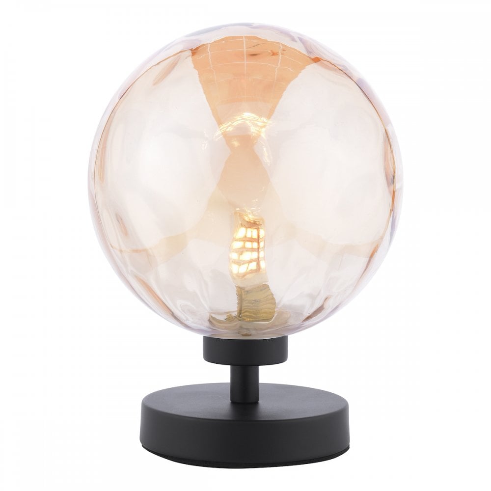 Esben Touch Table Lamp In Matt Black With Champagne Glass ESB4122-11