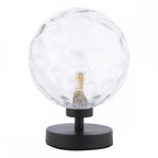 Esben Touch Table Lamp In Matt Black With Clear Dimpled Glass ESB4122-12