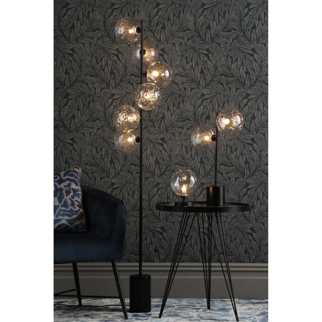 Esben Touch Table Lamp In Matt Black With Clear Dimpled Glass ESB4122-12
