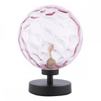 Esben Touch Table Lamp In Matt Black With Pink Dimpled Glass ESB4122-13