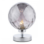 Esben Touch Table Lamp In Polished Chrome With Smoked Dimpled Glass ESB4150-10