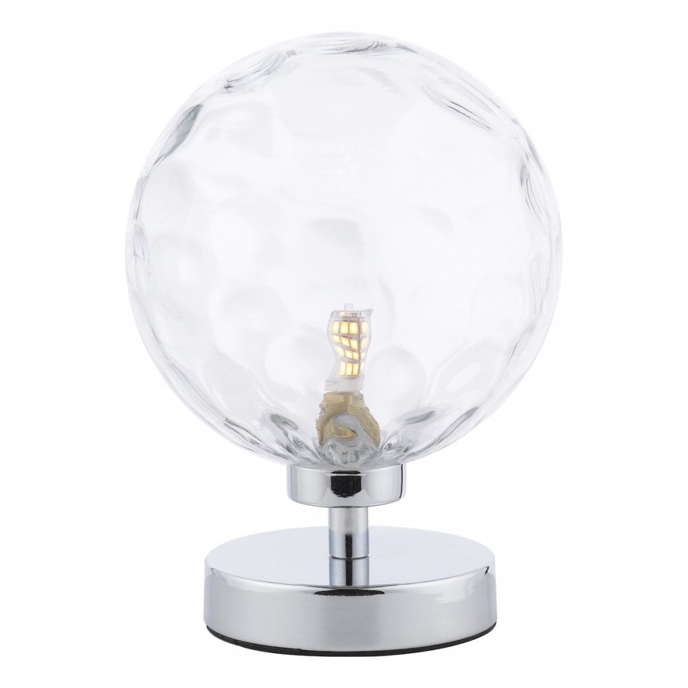 Esben Touch Table Lamp In Polished Chrome With Clear Dimpled Glass ESB4150-12