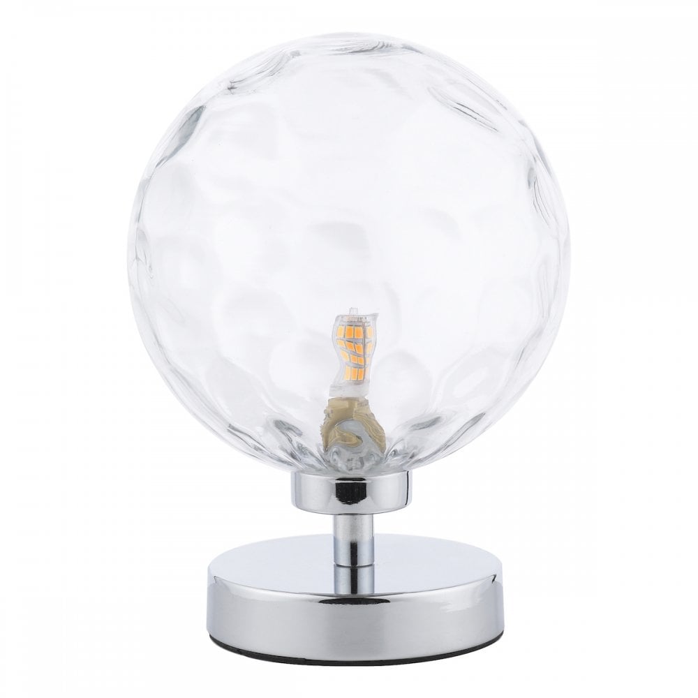 Esben Touch Table Lamp In Polished Chrome With Clear Dimpled Glass ESB4150-12
