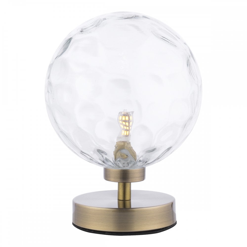 Esben Touch Table Lamp In Antique Brass With Clear Dimpled Glass ESB4175-12