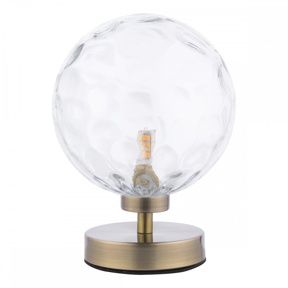 Esben Touch Table Lamp In Antique Brass With Clear Dimpled Glass ESB4175-12