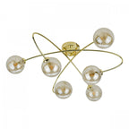 Etta 6 Light Semi Flush Ceiling Light In Polished Gold With Champagne Glass ETT6435