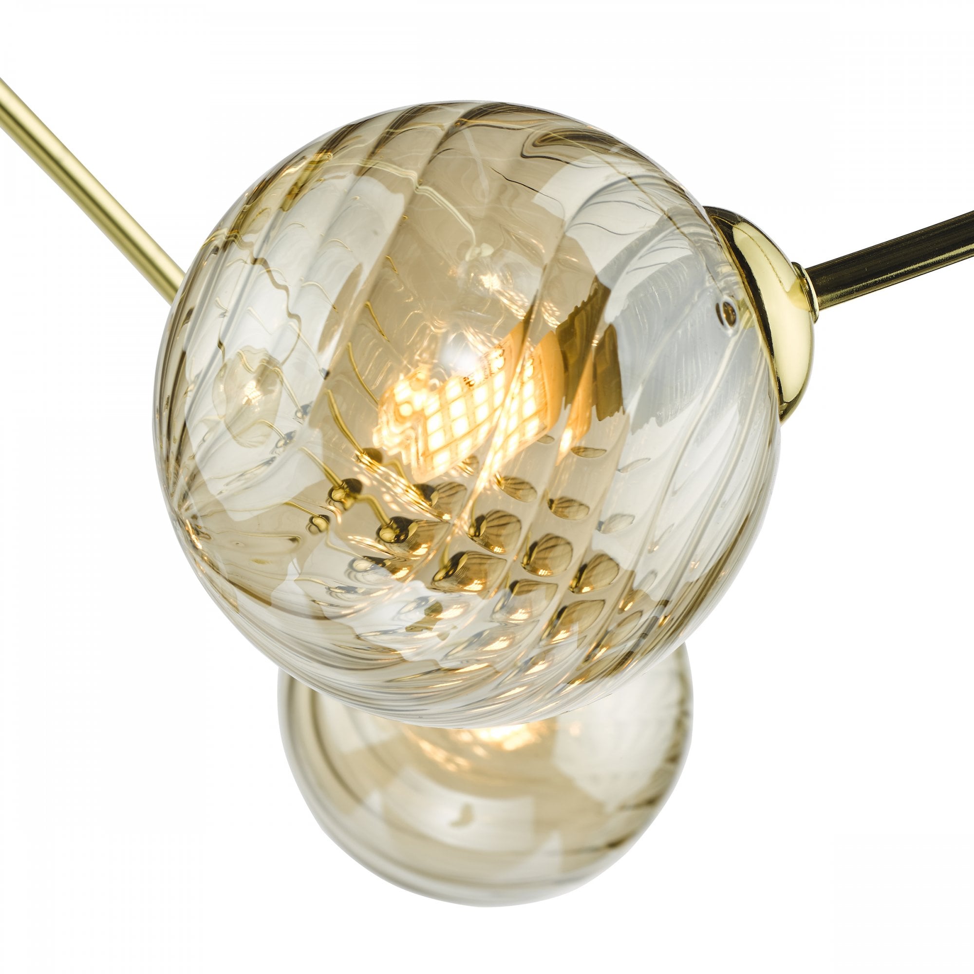 Etta 6 Light Semi Flush Ceiling Light In Polished Gold With Champagne Glass ETT6435