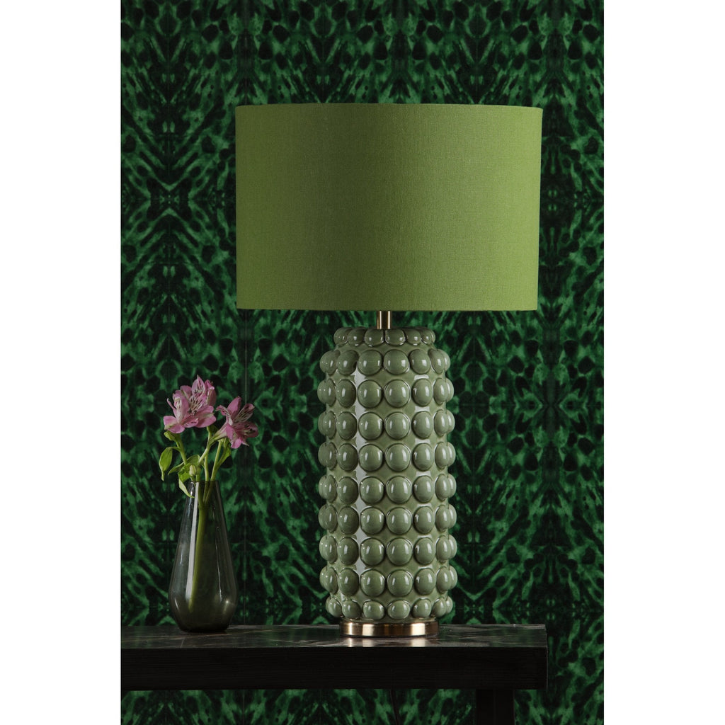 Etzel Modern Table Lamp In Green Finish With Linen Shade ETZ4224