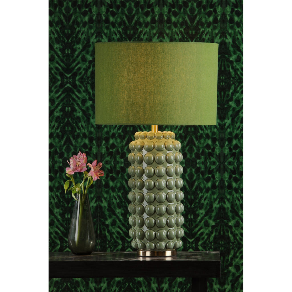 Etzel Modern Table Lamp In Green Finish With Linen Shade ETZ4224