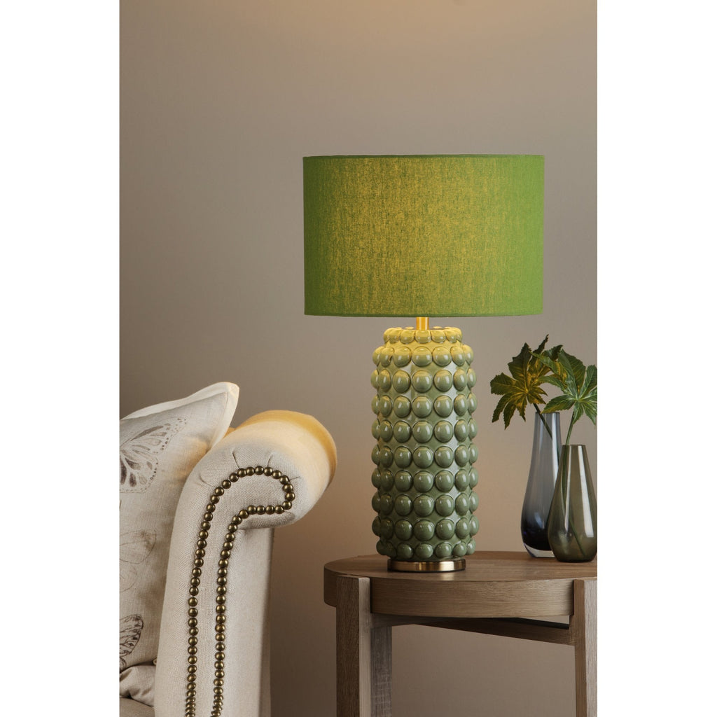 Etzel Modern Table Lamp In Green Finish With Linen Shade ETZ4224