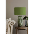 Etzel Modern Table Lamp In Green Finish With Linen Shade ETZ4224