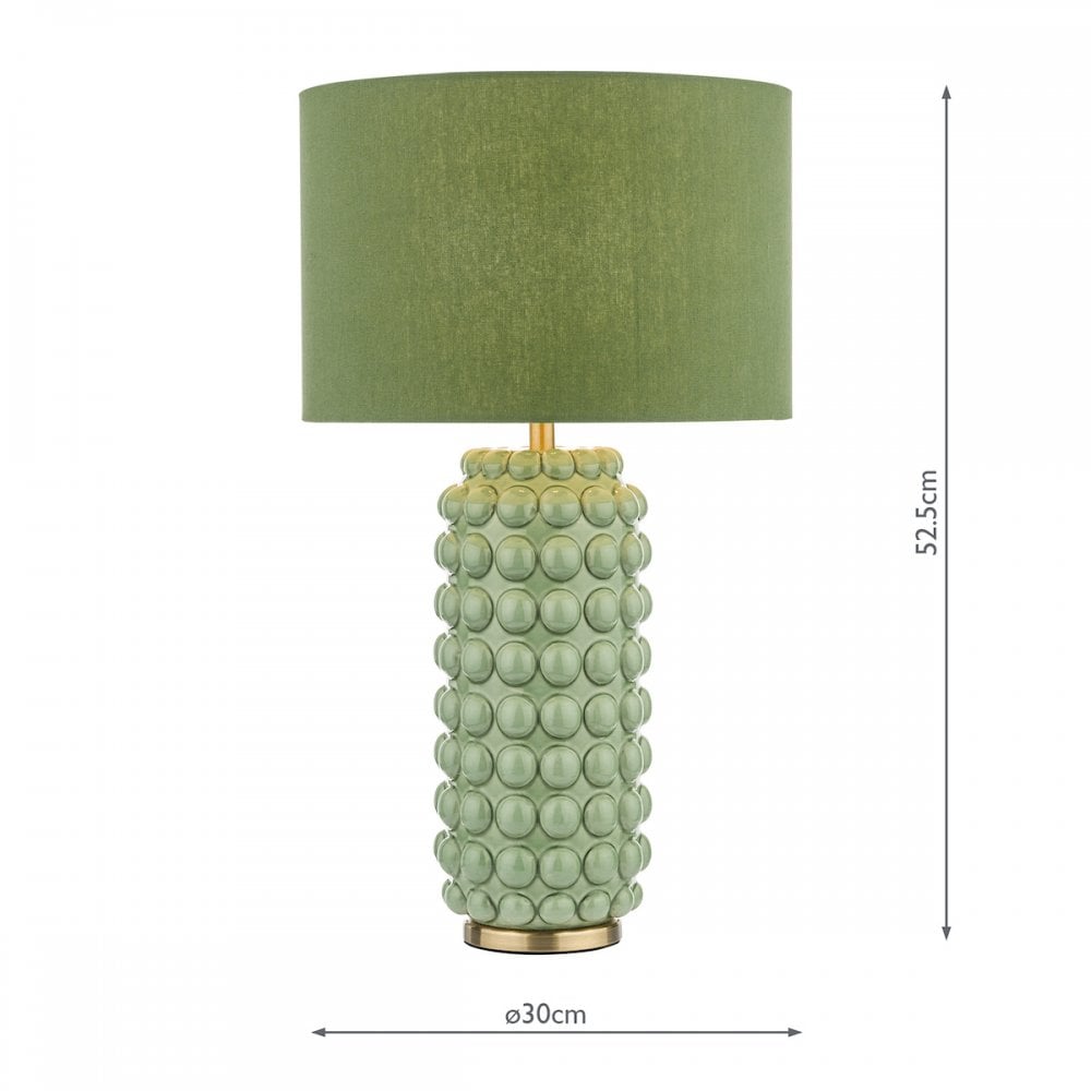 Etzel Modern Table Lamp In Green Finish With Linen Shade ETZ4224