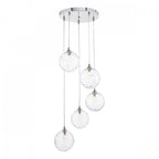 Federico 5 Light Cluster Ceiling Pendant Light In Polished Chrome With Clear Glass FED0550-12