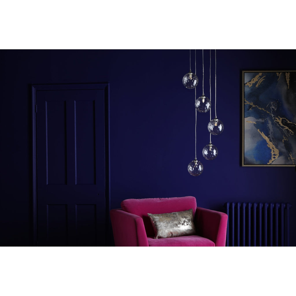 Federico 5 Light Cluster Ceiling Pendant Light In Polished Chrome With Clear Glass FED0550-12