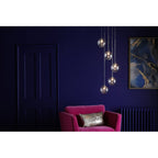 Federico 5 Light Cluster Ceiling Pendant Light In Polished Chrome With Clear Glass FED0550-12