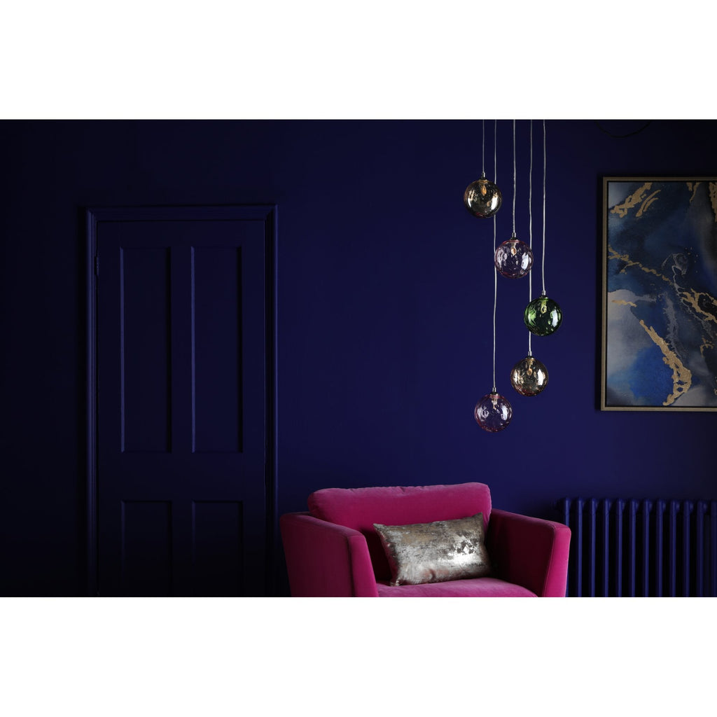 Federico 5 Light Cluster Ceiling Pendant Light In Polished Chrome With Mixed Glass FED0550-MIX