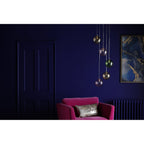 Federico 5 Light Cluster Ceiling Pendant Light In Polished Chrome With Mixed Glass FED0550-MIX