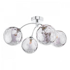 Izzy 4 Light Semi Flush Ceiling Light In Polished Chrome With Smoked Dimpled Glass IZZ0450-10