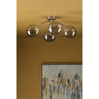 Izzy 4 Light Semi Flush Ceiling Light In Polished Chrome With Smoked Dimpled Glass IZZ0450-10