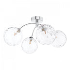 Izzy 4 Light Semi Flush Ceiling Light In Polished Chrome With Clear Dimpled Glass IZZ0450-12