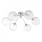 Izzy 6 Light Semi Flush Ceiling Light In Polished Chrome With Clear Dimpled Glass IZZ0650-12