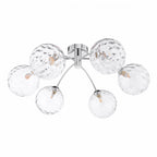 Izzy 6 Light Semi Flush Ceiling Light In Polished Chrome With Clear Dimpled Glass IZZ0650-12