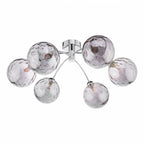 Izzy 6 Light Semi Flush Ceiling Light In Polished Chrome With Smoked Dimpled Glass IZZ0650-10