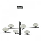 Jasper 6 Light Ceiling Pendant Light In Matt Black Finish With Opal Glass Shades JAS0622