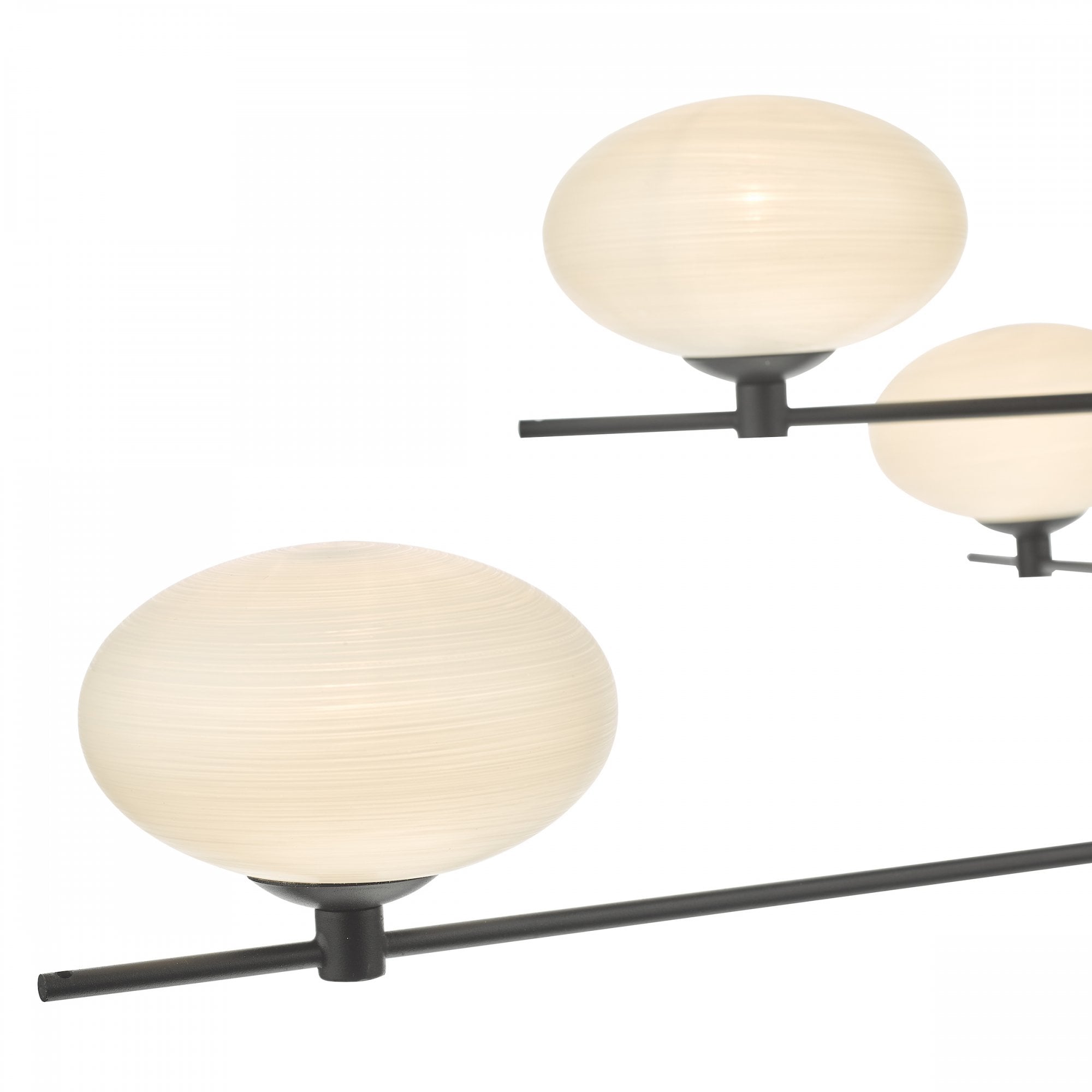 Jasper 6 Light Ceiling Pendant Light In Matt Black Finish With Opal Glass Shades JAS0622